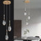 ZYBWL Moderne Schwarz-Gold-Hängeleuchte 3-Flammig LED-Deckenleuchten Mini Teardrop Kristall Pendelleuchte für Küche Insel Schlafzimmer Flur Eingang Hängelampe Höhenverstellbar