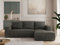 MKS MEBLE Sofa mit Schlaffunktion - Ecksofa mit Schlaffunktion und Bettkasten - Sofa 3 Sitzer - Schlafsofa - Couch - Schlafsofa mit Bettkasten - Trentino L - Dunkelgrau Velvet - Rechts