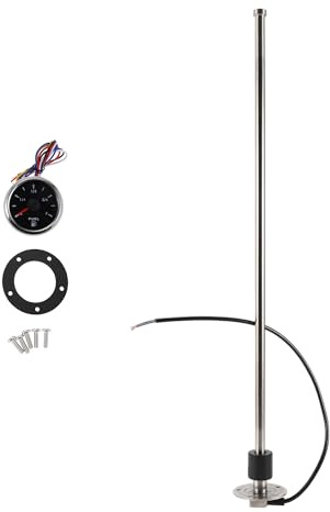 HEROFFIX 1 Set Fuel Sending Unit and Gauge Kit Boat Fuel Sending Unit Marine Fuel Sender Unit 600mm/23.62 Silver Tone,Black Metal