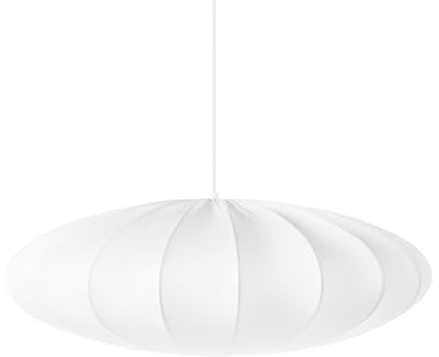 Hängelampe mit Nylon Schirm weiß modernes Design Hängeleuchte Guacara