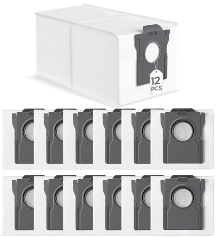 Kaiyaner 12 Stück Staubsaugerbeutel für Dreame L10s Ultra Gen 2, L10s Pro Ultra Heat, X30/ X40/ X50 Ultra Complete, X40/X50 Master, Mova E30/ Z50/ V50 Ultra Staubbeutel Staubsauger Zubehör Ersatzteile