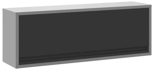 vidaXL Werkzeugschrank mit Speicher Schwarz und Grau 100 x 25 x 35 cm | Genug Platz für deine Werkzeuge, Öffnet sich leicht für schnellen Zugriff, Freundlich zur Wand für einfache Einrichtung