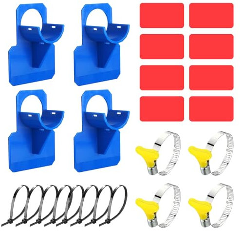 4 PCS Pool Schlauchhalterung, Pool Schlauch Halterung, Pools Schlauchhalter, Mit Kabelbinder und Schlauchschelle, Passend für Poolarmaturen mit Schlauchdurchmesser kleiner 38 mm/A