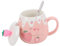 LABRIMP 1Set Tazza Fragola Cucchiaio Mug per Tè e Design Ufficio Rosa