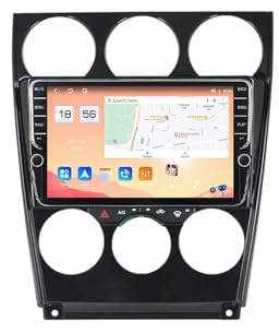 Mazda 6 Android 12 Car Stereo 2004 – 2015, pantalla táctil de 9 pulgadas, Octa Core 2 DIN, navegación GPS, Bluetooth 5.0, CarPlay y Android Auto, FM AM RDS DAB+ DSP, OBD 2, cámara trasera
