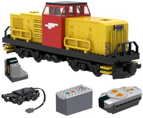 MasterBrickPlay Technik Zug Bausteine, 400 Teile Klemmbausteine Diesel Locomotive Modell Bauspielzeug, Zug Eisenbahn Geschenk für Erwachsene