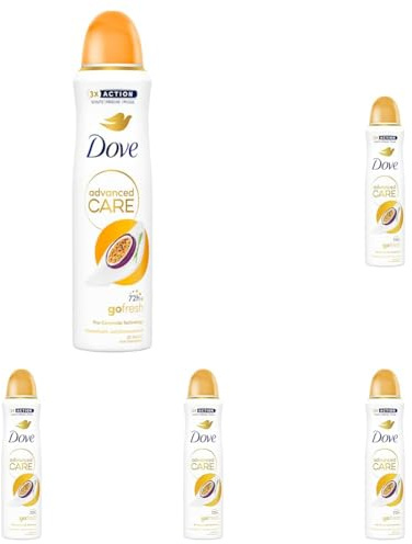 Dove Advanced Care Anti Transpirant Deo-Spray go fresh Passionsfrucht- und Zitronengrasduft mit Skin Hydration Technology 150 ml (Packung mit 5)