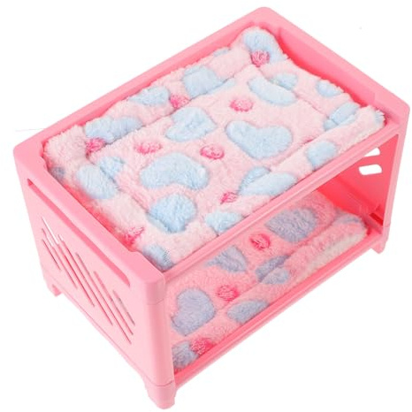 HOUDERCO Meerschweinchen Etagenbett Doppellagig Mit Weichen Matten Und Decken Kleintierbett Aus Widerstandsfähigem Material Für Chinchillas Hamster Frettchen Haustiere