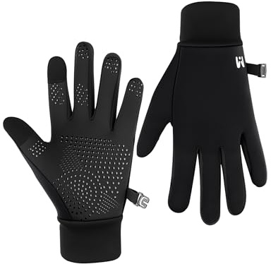 MELLIEX Winter Kinder Fahrradhandschuhe Warm Winddichte Reithandschuhe Fahrrad Handschuhe rutschfeste Performance Sport Handschuhe für Klein Junge Mädch Laufen Radfahren Klettern, Schwarz