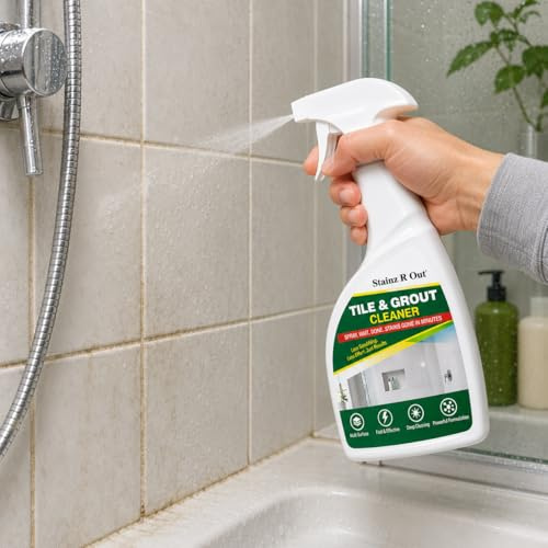 Stainz R Out Tile & Grout Cleaner Spray 500ml | Professional Strength Tile Cleaner for Bathrooms & Kitchens | Removes Tough Grime, Dirt & Stains from Tiles & Grout