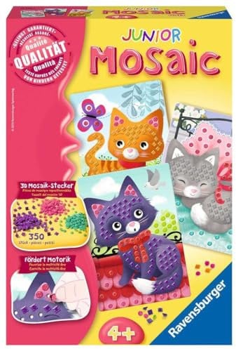 Ravensburger 18353 Mosaic Junior Kätzchen, DIY für Kinder ab 4 Jahren