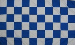 Flagge Fahne Karoflagge Blau - Weiß 60x90cm