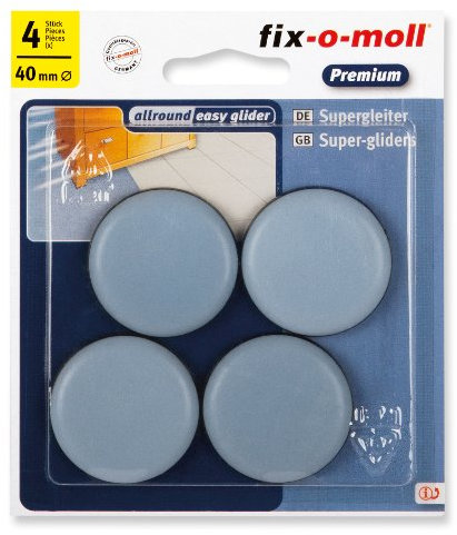 fix-o-moll 3566482 Oberflächenschutz, Blau/Schwarz, 40 mm selbstklebend, 4 Stück
