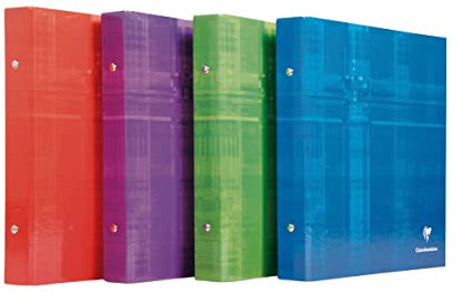 Clairefontaine 67314C Ordner, 2 Ringe, 17 x 22cm, Ringe 30mm, 1 Stück, farbig Sortiertswahl