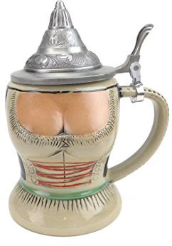 Bier Stein: Dirndl 0,5 L mit Deckel