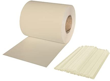 jarolift PVC Sichtschutzstreifen Sichtschutz Gartenzaun Stabmattenzaun Balkon, Wasser und Winddicht Komplettset mit 25 Clips, 40 m (L) x 19 (B) cm, Creme