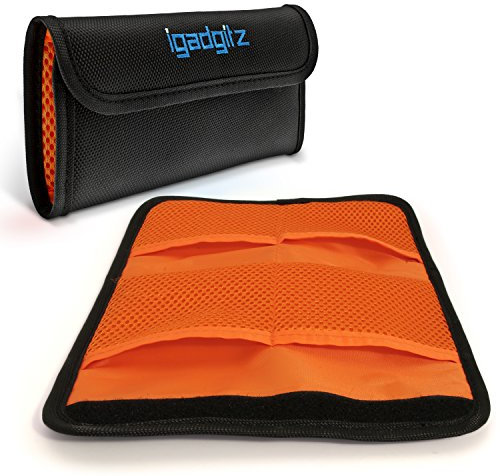 iGadgitz 4 Pocket Lens Filter Bag Pouch Wallet Case For SLR & DSLR Cameras