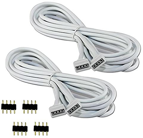 COOLWEST 2 pezzi 2M Cavo di Estensione per Striscia LED, 4 Pin Connettori Striscia LED, Cavo di Splitter per SMD 5050/3528 Striscia luminosa LED