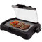 Syntrox Germany TG-2200W - Barbecue elettrico da tavolo con piastra in ceramica, con coperchio in vetro