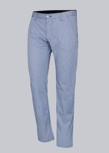 BP 1735-930-19-48s Chinos für Männer, Stretch-Stoff, 215,00 g/m² Stoffmischung mit Stretch, blau-weißes Karomuster, 48s