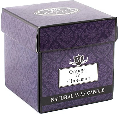 Mystix London | Orange & Cinnamon - Scented Candle Large 29cl | Best Aroma for Home, Kitchen, Living Room and Bathroom | Perfect as a Gift | Reusable Glass Jar