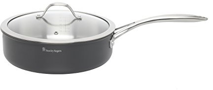 Stanley Rogers Schmorpfanne Ø 26 cm mit hohem Rand und Glasdeckel BI-PLY Professional, hochwertige Edelstahl-Pfanne für Ceran-, Gas-, Elektro-, Induktionsherde, Menge: 1 Stück