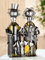 GILDE Flaschenhalter Brautpaar, Metall, H 25cm x B 23 cm x T 12cm