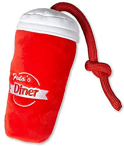 Karlie Hundespielzeug Plüsch Milchshake L: 18 cm B: 9 cm H: 8.5 cm rot