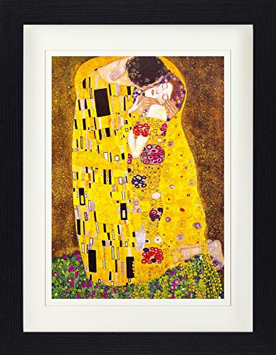 1art1 Gustav Klimt Poster Der Kuss, 1908 Gerahmtes Bild Mit Edlem Passepartout | Wand-Bilder | Im Bilderrahmen 40x30 cm