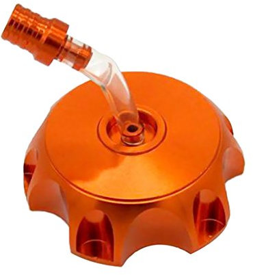 Gazechimp Motorrad Aluminium Tankdeckel Tankkappe mit Schlauch für 70/110/ 125/140/ 150/ 160ccm Dirt Bike, Pitbike, ATV, Quad, Leichter Einbau - Orange