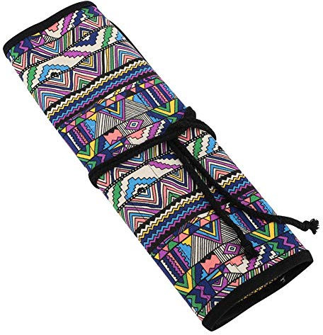 Hilitand 20 Löcher handgemachte Leinwand Stift Fall Inhaber Pinsel Roll Up Bleistiftbeutel Stift Aufbewahrungstasche große Kapazität, Andere Künstlerbedarf