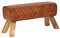 Wohnling Sitzbank Echtleder/Massivholz 89x46x35 cm Leder Modern Turnbock, Springbock Lederhocker, Sitzhocker Turnbank Gepolstert