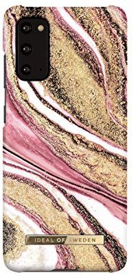 IDEA of Sweden Bedruckte Handyhülle, niedliches buntes Muster, schützende Abdeckung aus Hartplastik mit Mikrofaserfutter für das iPhone. Kompatibel mit Galaxy S20 (Cosmic Pink Swirl)