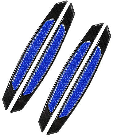 WeFoonLo 4pcs Black Carbon Fiber Auto Car Door Bump Protector Sticker for Car SUV Pickup Truck (Blue)