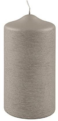 Fink Candle, gebürstet metallic Stumpenkerze, Paraffin, Stein, L. 8 cm, B. 8 cm, H. 15 cm, D. 8 cm