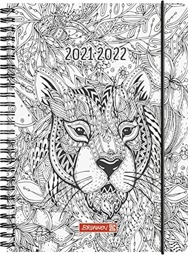 BRUNNEN 1072155192 Schülerkalender 2021/2022 (18 Monate) „ZENart“ 2 Seiten = 1 Woche, Blattgröße 14,8 x 21 cm, A5, PP-Einband