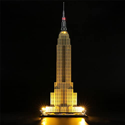 GEAMENT LED-Licht-Set für Architecture Empire State Building – Kompatibel mit Lego 21046 Bausteine Modell (Modell-Set Nicht enthalten)