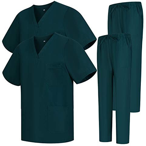 MISEMIYA - Pack * 2 PCS - Uniforme Medica con Maglia e Pantaloni Uniformi Mediche Camice Uniformi sanitarie - Ref.2-8178 - X-Small, Verde 68