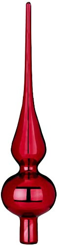 Inge-glas Christbaumspitze 26cm | Weihnachtsbaumspitze aus Glas | Hochwertige Spitze für den Weihnachtsbaum Weihnachten (Weinrot Glanz | Chanti)