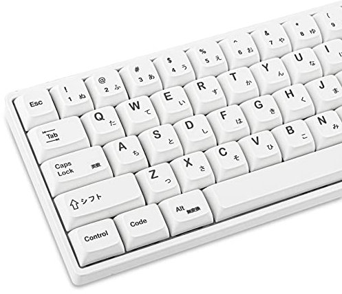 Guffercty kred GTSP Japanische weiße Tastenkappen mit 135 Tasten, 65% XDA-Tastenkappen-Set für 60% TKL-Tastatur für Cherry Mx Gateron Kailh Switch 87/68/64/104 mechanische Tastatur (Minimalistisch