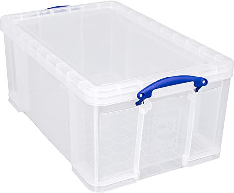 Really Useful Plastic Storage Box 64 Litre Open Fronted Clear