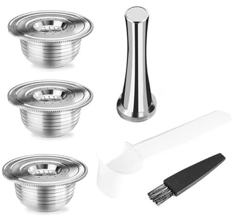 PAIHUIART Reusable Coffee Capsule Stainless Steel Refillable Filter for Bialetti Break Coffee Machine Brikka Espresso Cup (Color : Silver)