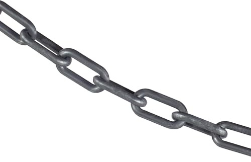 Mr. Chain Plastic Barrier Chain, Silver, 1.5-Inch Link Diameter, 25-Foot Length (30008-25)