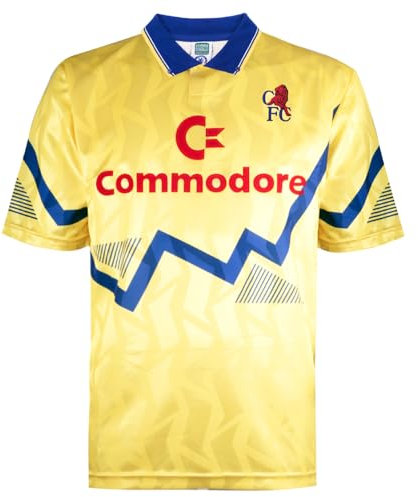 Score Draw Chelsea 1990 Third Retro Football Shirt Yellow XXX-Large Polyester