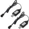 YACSEJAO 2 Pack 7.4V LiPo Akku USB-Ladekabel mit SM-3P Stecker für RC Modellfahrzeug Buggy Auto Truck Boot