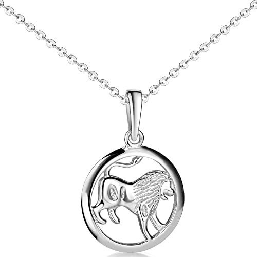 Materia Löwe Anhänger - Sternzeichen Kette Silber 925 rhodiniert KA-495-K142