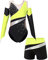 iEFiEL Mädchen Glitzer Turnanzug Mit Strass Leotard Gymnastikanzug Langarm Ballett Trikotanzug Tanzkostüm Set Sportlich Shorts Kruz Gelb 134-140