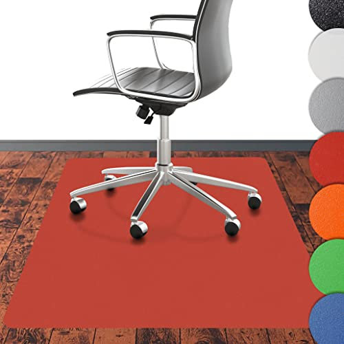 NOVA FORMA Bodenschutzmatte Chroma für Hartböden - farbige Bürostuhlunterlage aus robustem, rutschfestem BPA-freiem PE-Kunststoff - schützt vor Kratzern & Abnutzung - 90x120 cm Rot