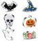 Ausstecher Halloween, 6 Stück Keksausstecher aus Edelstahl Fledermaus, Kürbis, Spinne, Besen, Geist, Totenkopf, Halloween-Ausstechformen, Halloween-Ausstechformen-Set