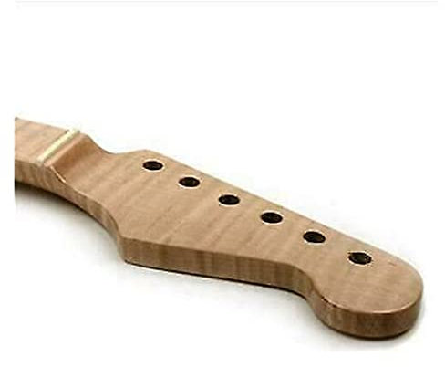 CAZARU Flame Maple E-Gitarrenhals 21 Bund 25,5 Zoll für Strat E-Gitarre Gitarrenhals für Ersatzteile von Musikinstrumenten